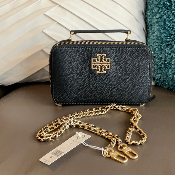 Tory Burch Handbags - Tory Burch Britten Small Top Handle Case Black